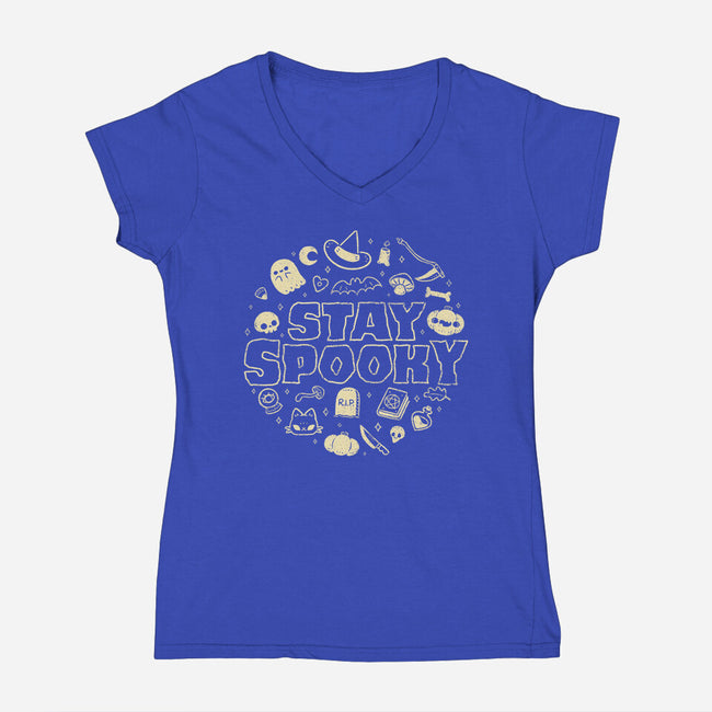 Stay Spooky Cute-Womens-V-Neck-Tee-xMorfina
