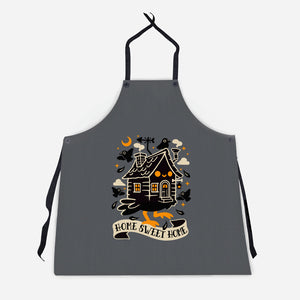 Baba Yaga Sweet Home-Unisex-Kitchen-Apron-NemiMakeit
