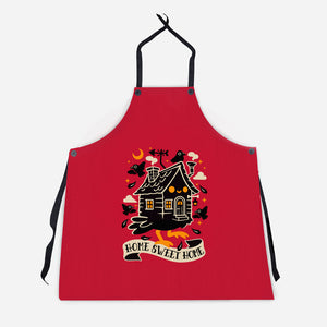 Baba Yaga Sweet Home-Unisex-Kitchen-Apron-NemiMakeit