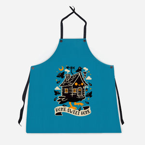 Baba Yaga Sweet Home-Unisex-Kitchen-Apron-NemiMakeit