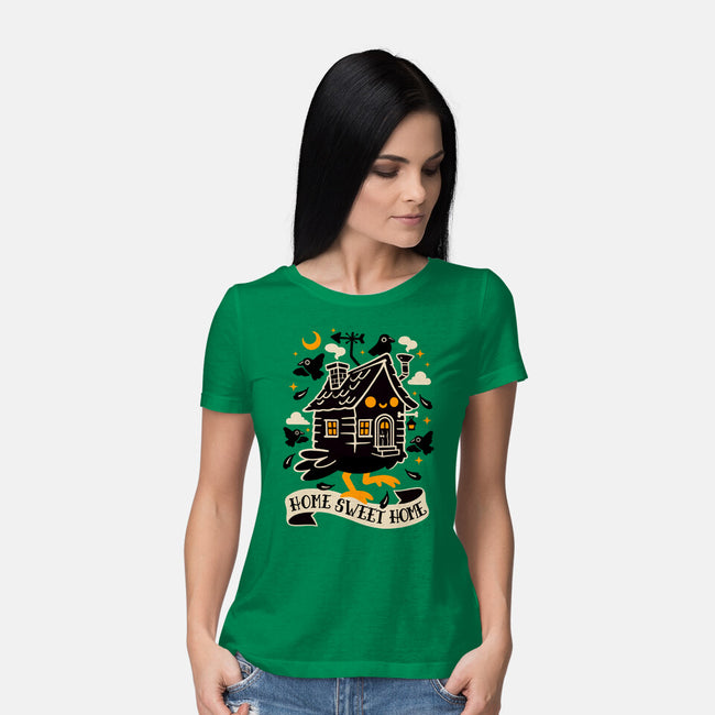 Baba Yaga Sweet Home-Womens-Basic-Tee-NemiMakeit