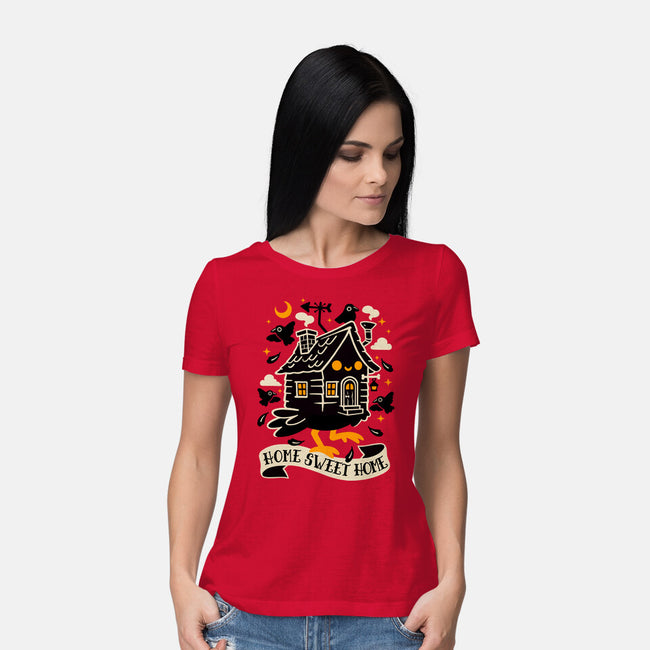 Baba Yaga Sweet Home-Womens-Basic-Tee-NemiMakeit