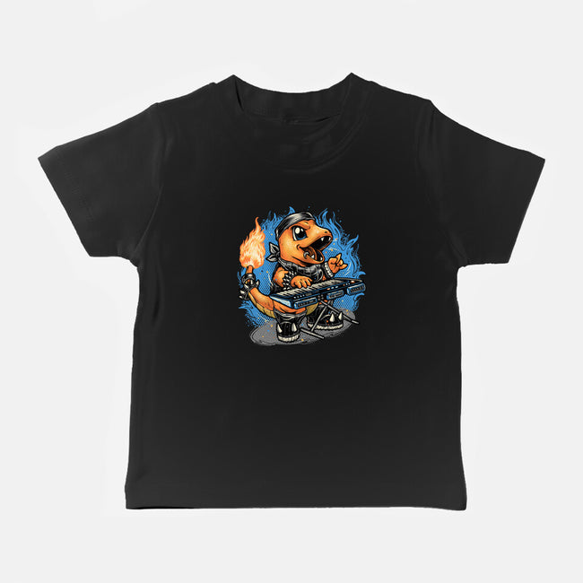 Flaming Rocker-Baby-Basic-Tee-glitchygorilla