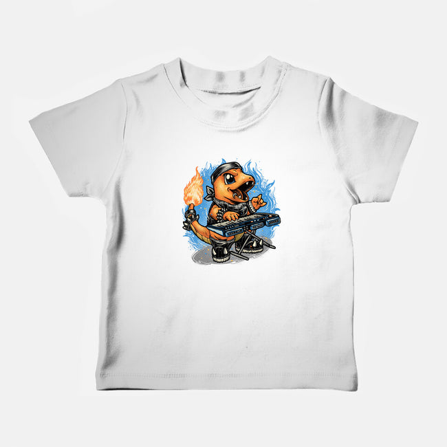 Flaming Rocker-Baby-Basic-Tee-glitchygorilla