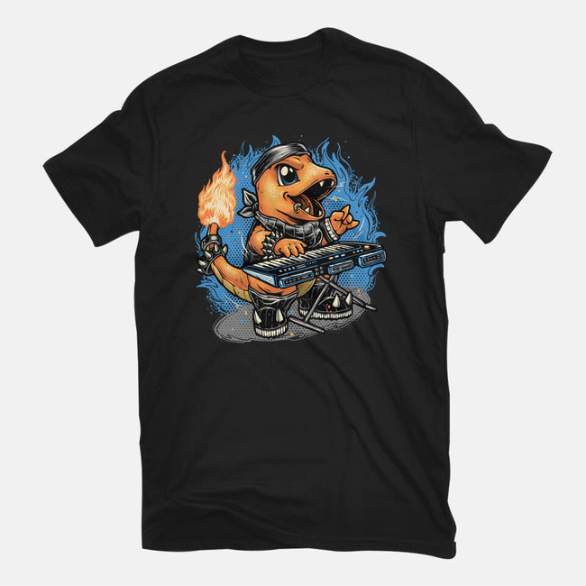 Flaming Rocker-Womens-Fitted-Tee-glitchygorilla