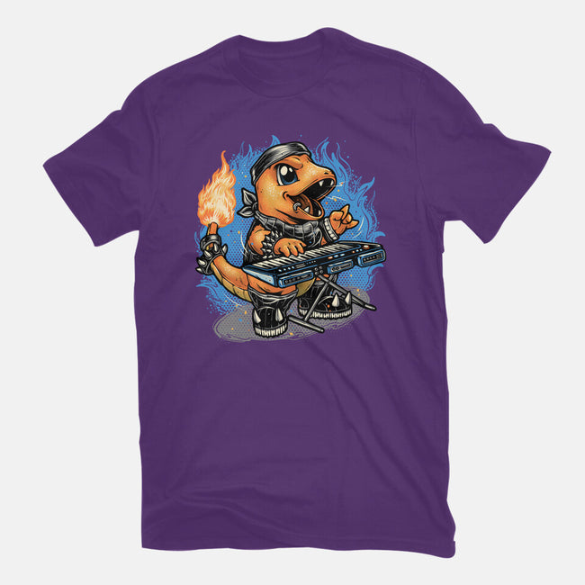 Flaming Rocker-Womens-Fitted-Tee-glitchygorilla