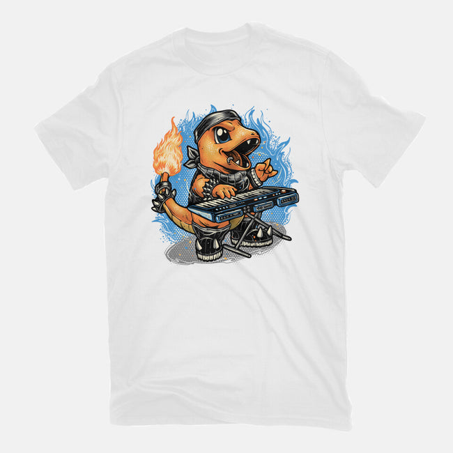 Flaming Rocker-Womens-Fitted-Tee-glitchygorilla