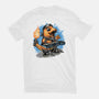 Flaming Rocker-Womens-Fitted-Tee-glitchygorilla