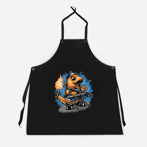 Flaming Rocker-Unisex-Kitchen-Apron-glitchygorilla