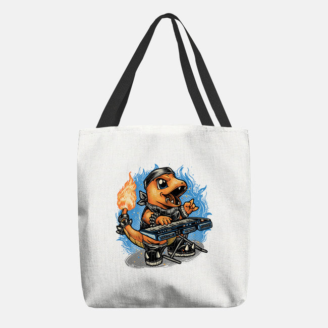 Flaming Rocker-None-Basic Tote-Bag-glitchygorilla