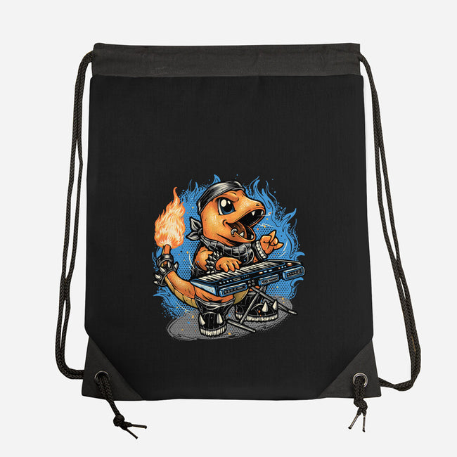 Flaming Rocker-None-Drawstring-Bag-glitchygorilla