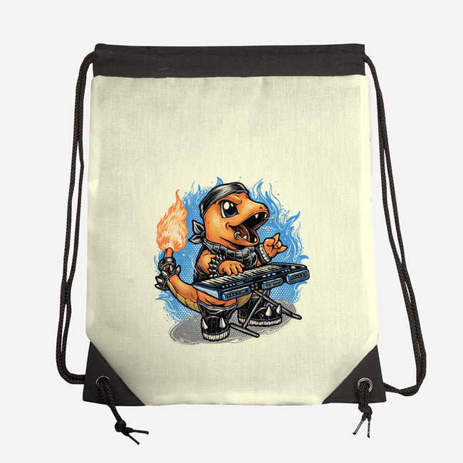 Flaming Rocker-None-Drawstring-Bag-glitchygorilla