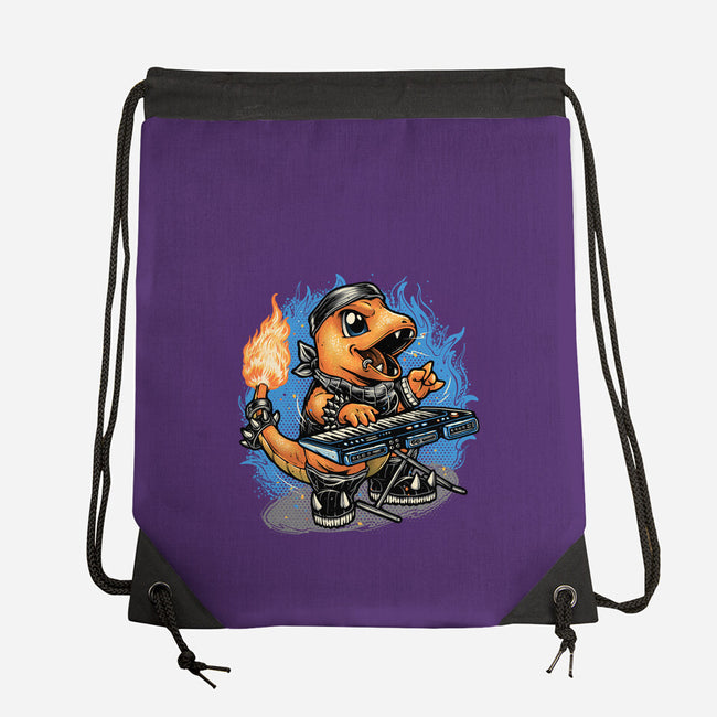Flaming Rocker-None-Drawstring-Bag-glitchygorilla