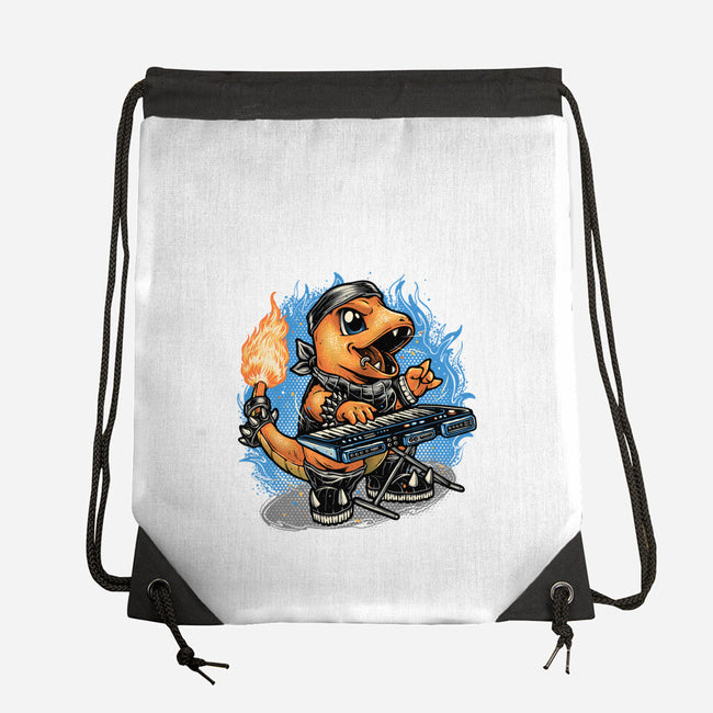 Flaming Rocker-None-Drawstring-Bag-glitchygorilla