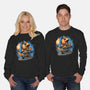 Flaming Rocker-Unisex-Crew Neck-Sweatshirt-glitchygorilla