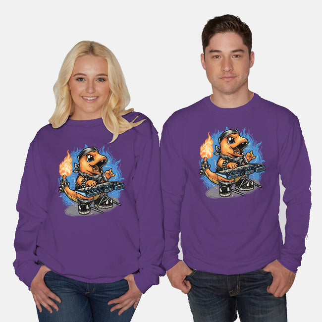 Flaming Rocker-Unisex-Crew Neck-Sweatshirt-glitchygorilla
