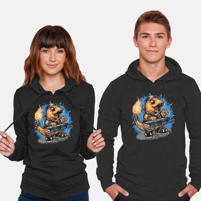 Flaming Rocker-Unisex-Pullover-Sweatshirt-glitchygorilla
