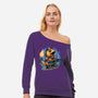 Flaming Rocker-Womens-Off Shoulder-Sweatshirt-glitchygorilla