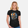 Flaming Rocker-Womens-Fitted-Tee-glitchygorilla