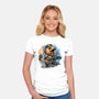 Flaming Rocker-Womens-Fitted-Tee-glitchygorilla