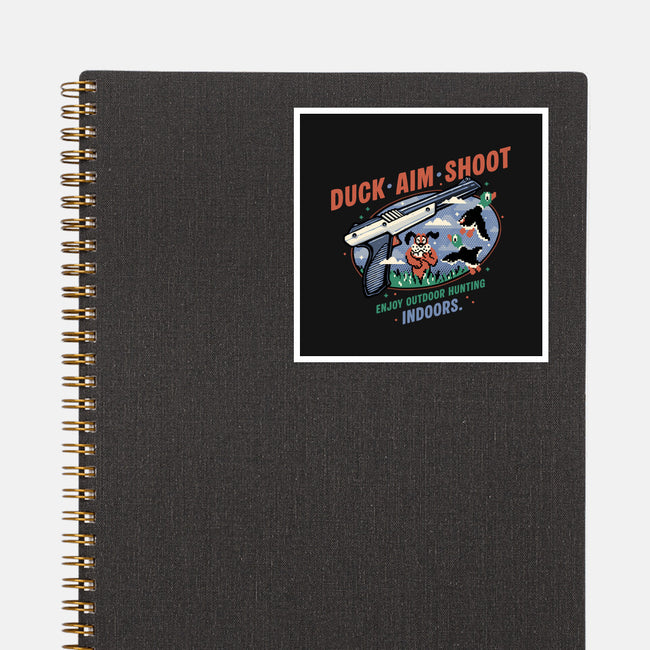 Duck Aim Shoot-None-Glossy-Sticker-glitchygorilla