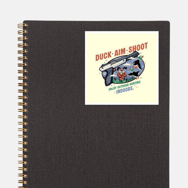 Duck Aim Shoot-None-Glossy-Sticker-glitchygorilla