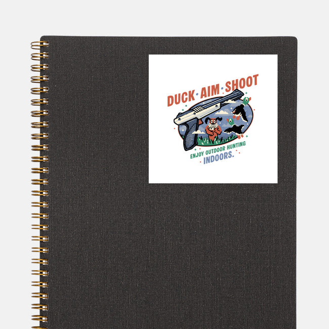 Duck Aim Shoot-None-Glossy-Sticker-glitchygorilla