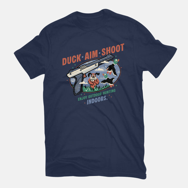Duck Aim Shoot-Womens-Fitted-Tee-glitchygorilla