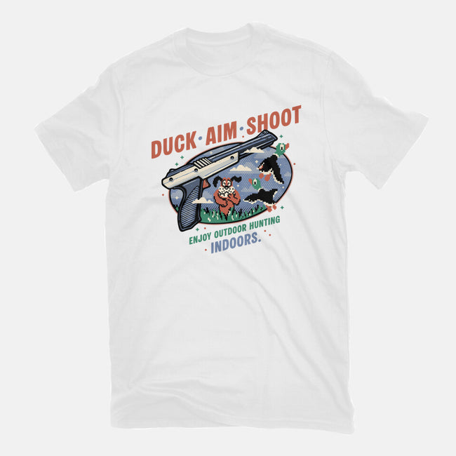Duck Aim Shoot-Womens-Fitted-Tee-glitchygorilla