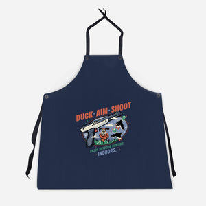 Duck Aim Shoot-Unisex-Kitchen-Apron-glitchygorilla