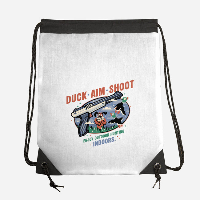 Duck Aim Shoot-None-Drawstring-Bag-glitchygorilla