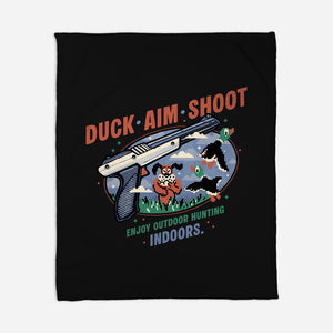 Duck Aim Shoot-None-Fleece-Blanket-glitchygorilla