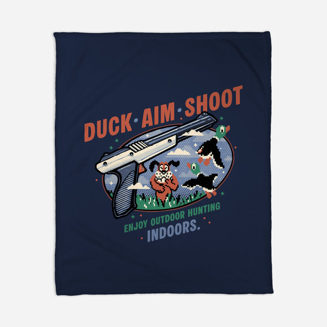 Duck Aim Shoot-None-Fleece-Blanket-glitchygorilla