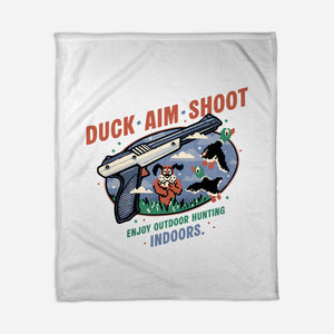 Duck Aim Shoot-None-Fleece-Blanket-glitchygorilla