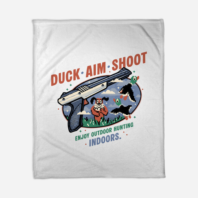 Duck Aim Shoot-None-Fleece-Blanket-glitchygorilla