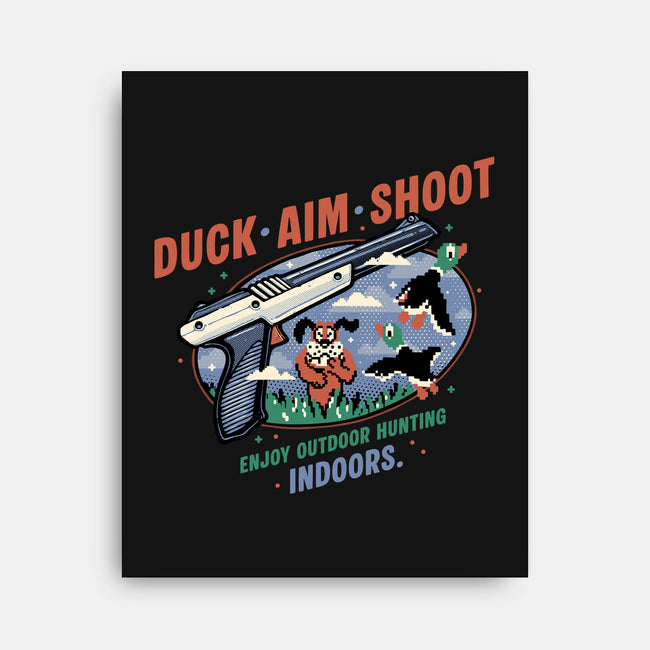 Duck Aim Shoot-None-Stretched-Canvas-glitchygorilla