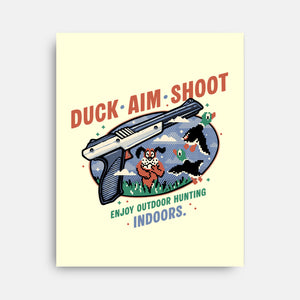 Duck Aim Shoot-None-Stretched-Canvas-glitchygorilla