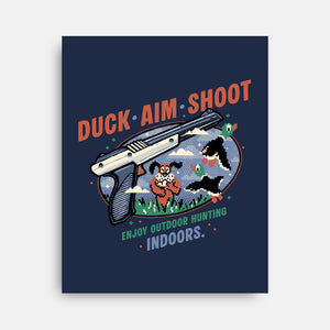Duck Aim Shoot-None-Stretched-Canvas-glitchygorilla