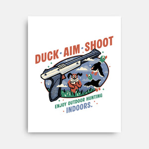 Duck Aim Shoot-None-Stretched-Canvas-glitchygorilla