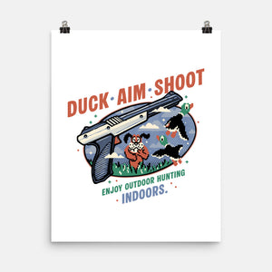 Duck Aim Shoot-None-Matte-Poster-glitchygorilla