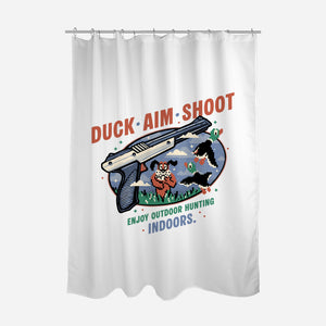 Duck Aim Shoot-None-Polyester-Shower Curtain-glitchygorilla