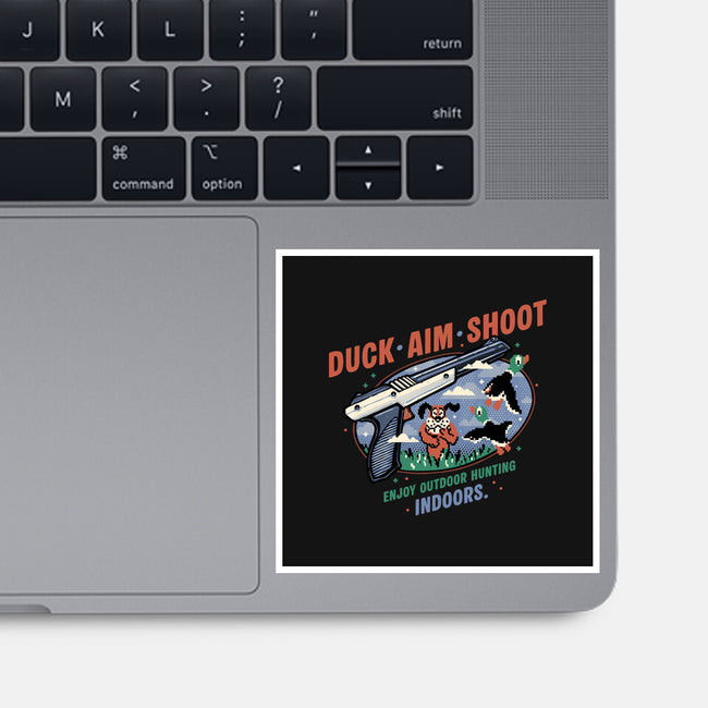 Duck Aim Shoot-None-Glossy-Sticker-glitchygorilla