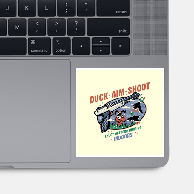 Duck Aim Shoot-None-Glossy-Sticker-glitchygorilla