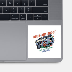 Duck Aim Shoot-None-Glossy-Sticker-glitchygorilla