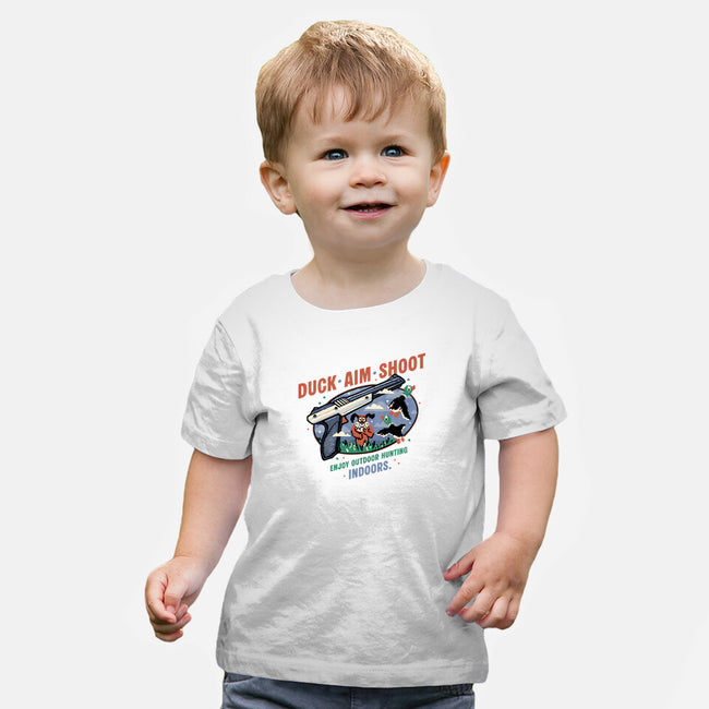 Duck Aim Shoot-Baby-Basic-Tee-glitchygorilla