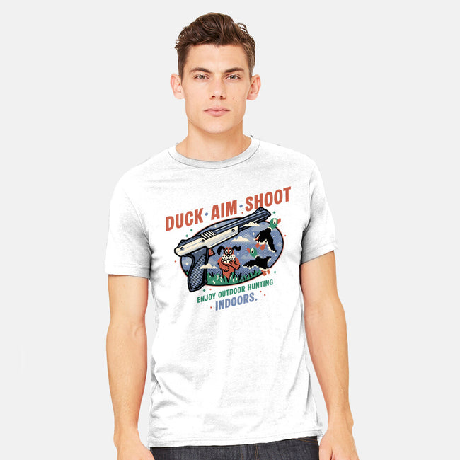 Duck Aim Shoot-Mens-Heavyweight-Tee-glitchygorilla