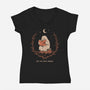 The Reading Ghost-Womens-V-Neck-Tee-dfonseca