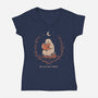 The Reading Ghost-Womens-V-Neck-Tee-dfonseca