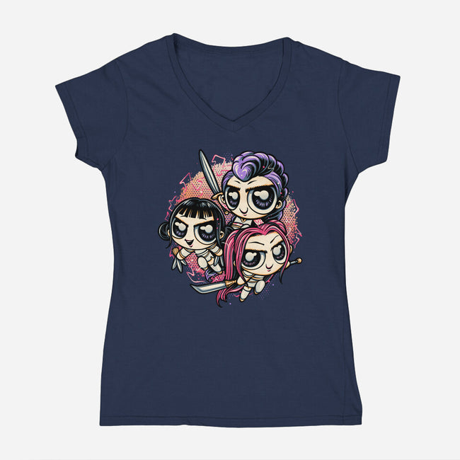 The Power Of Music-Womens-V-Neck-Tee-glitchygorilla