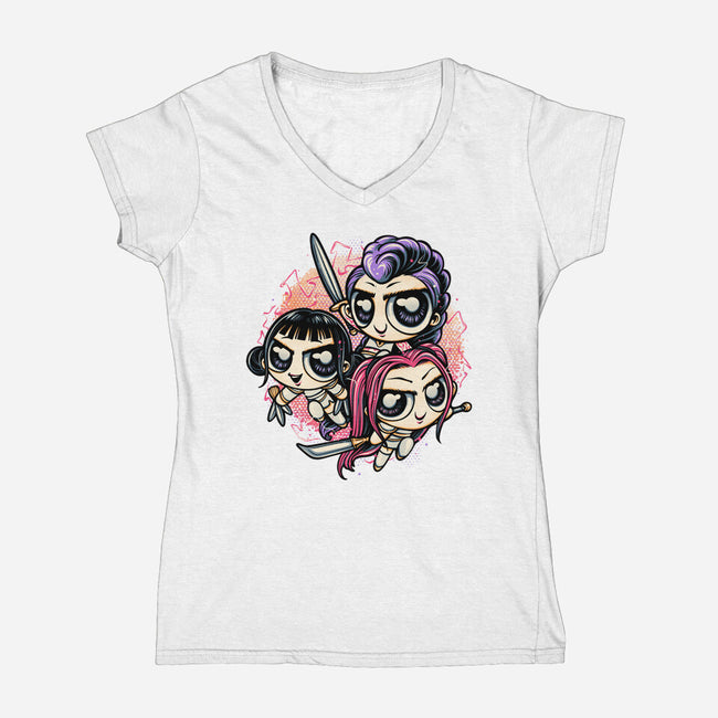 The Power Of Music-Womens-V-Neck-Tee-glitchygorilla